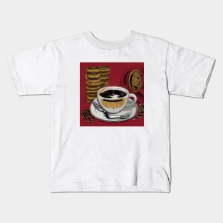 Coffee Cafe Vintage Retro Decaf French Press Kids T-Shirt